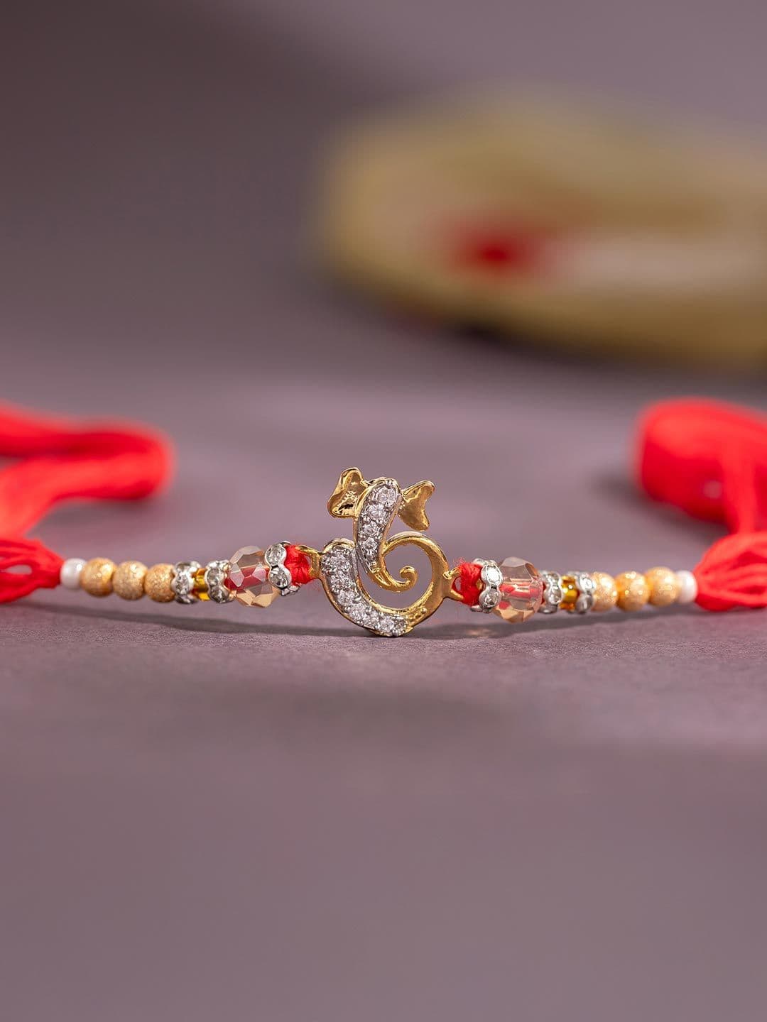 Voylla Divine Ganesha American Diamond Thread Rakhi For Brother - view 1