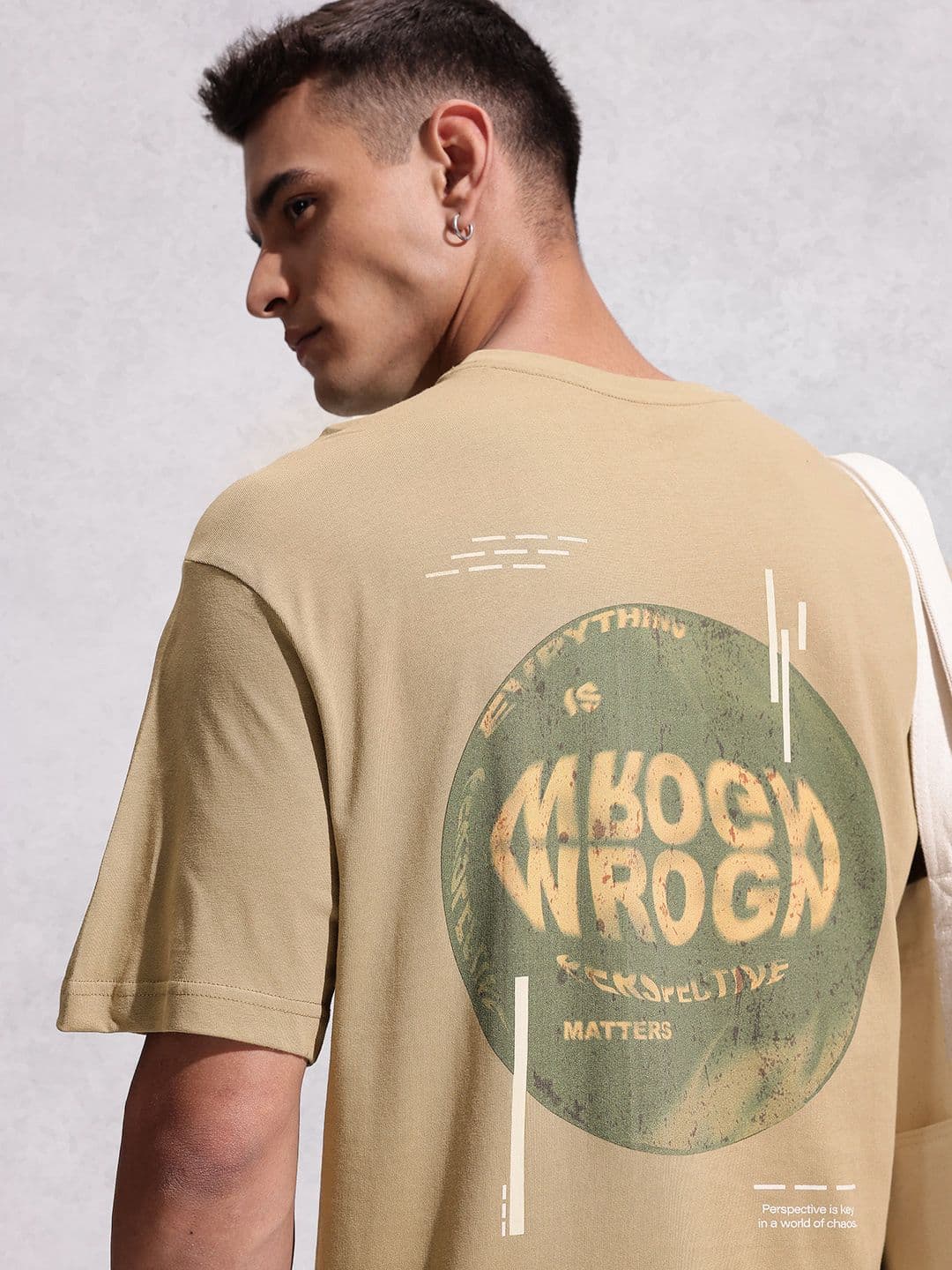 WROGN Typography Printed Drop-Shoulder Sleeves Pure Cotton Oversized T-shirt - view 1