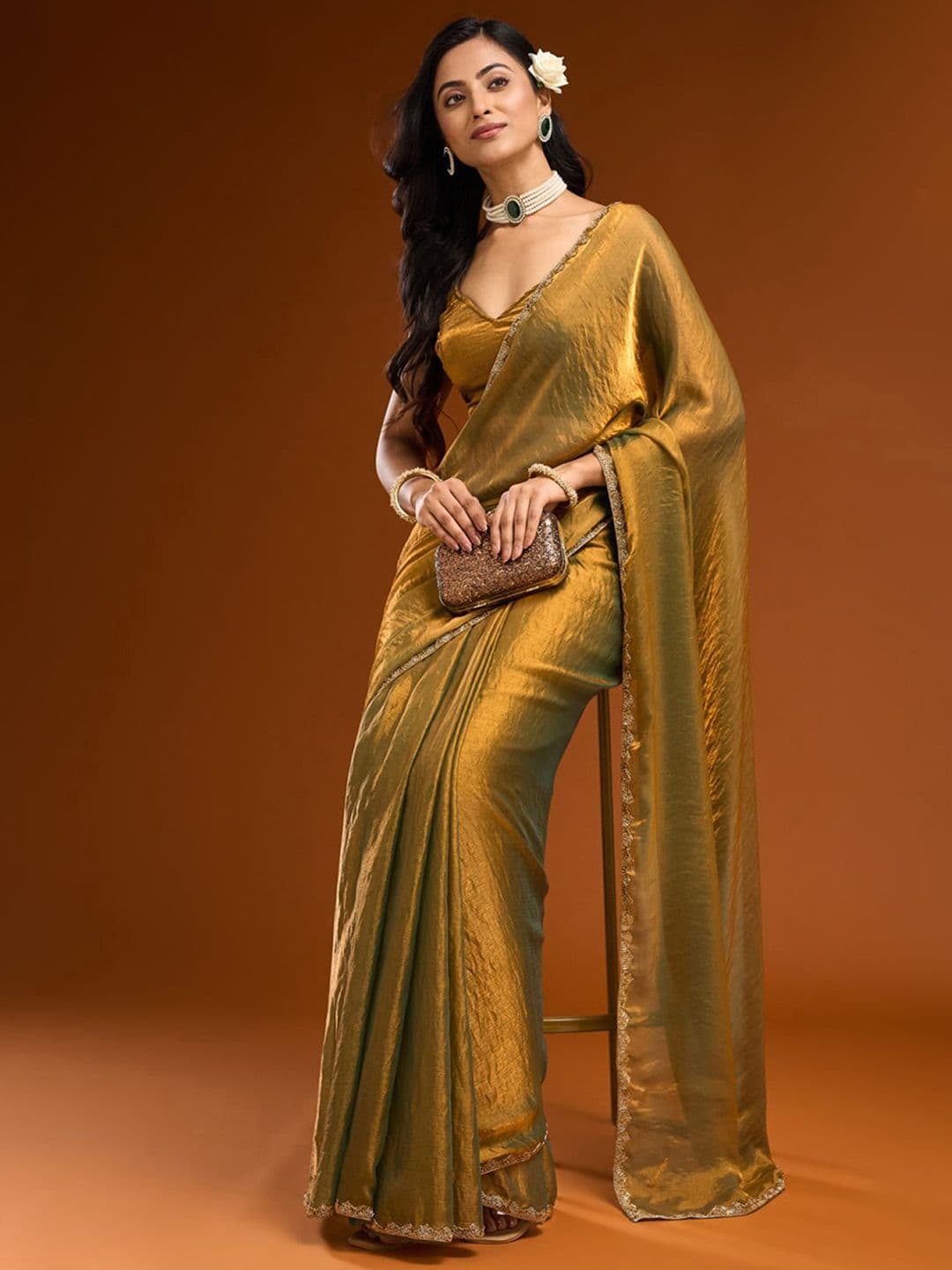 Mitera Embellished Sequinned Tisuee Saree - view 1