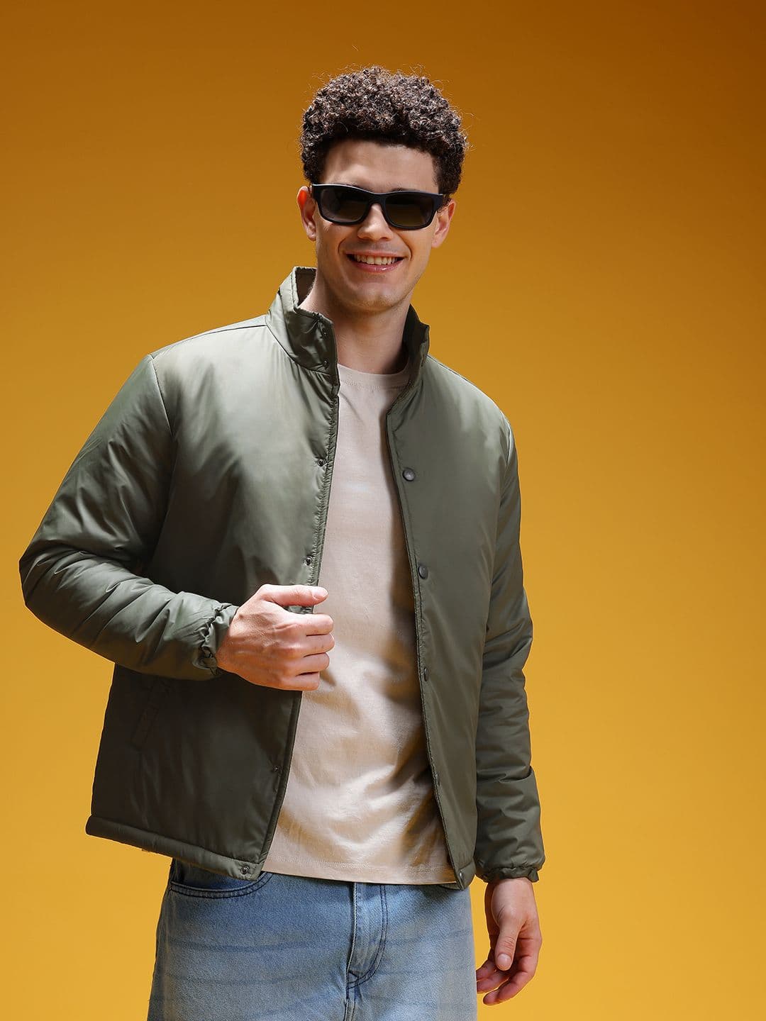 HERE&NOW Mock Collar Padded Jacket - view 1