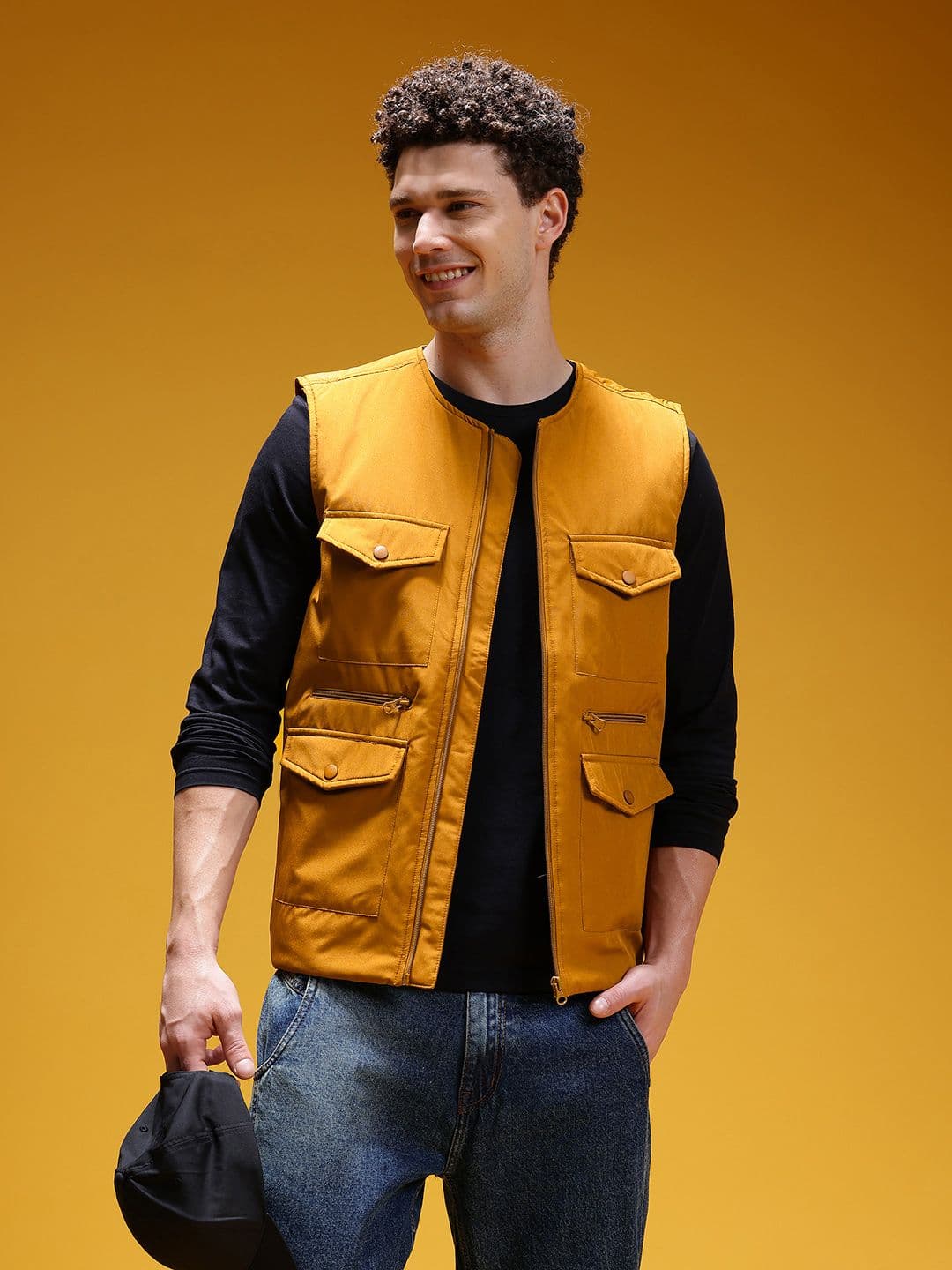 HERE&NOW Solid Collarless Utility Vest - view 1