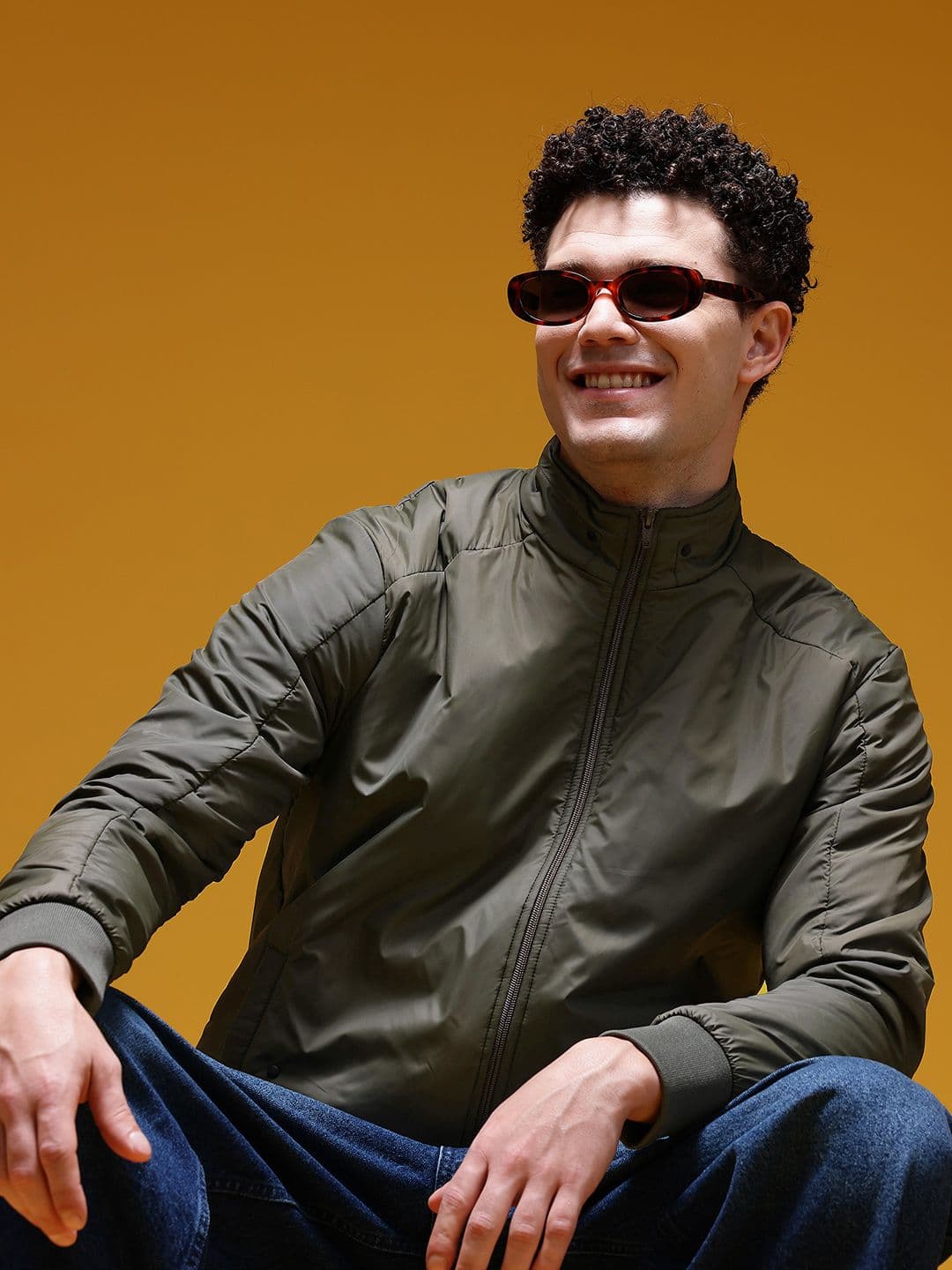 HERE&NOW Mock Collar Padded Bomber Jacket - view 1