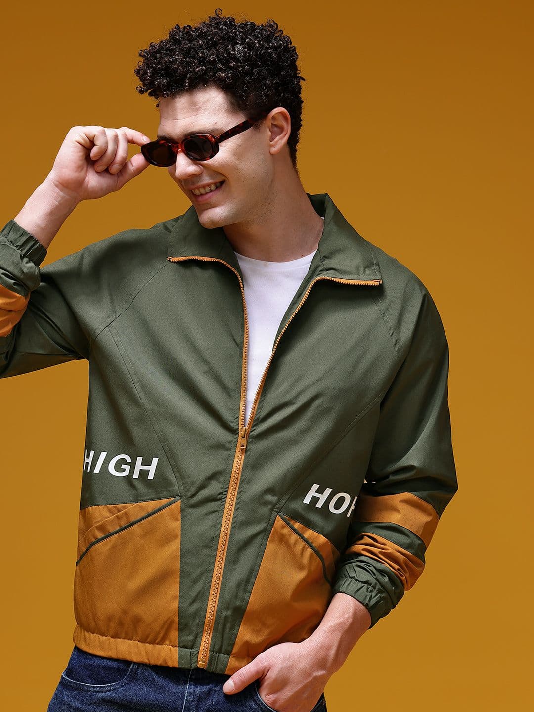 HERE&NOW Men Colourblocked Tailored Windcheater Jacket - view 1