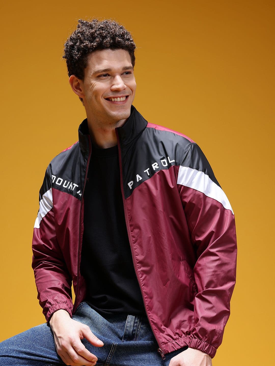 HERE&NOW Typography Print Mock Collar Tailored Jacket - view 1