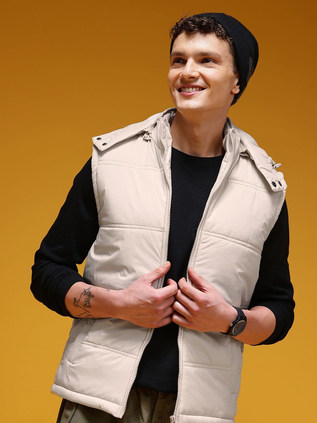 HERE&NOW Hooded Padded-Style Gilet Jacket - view 1
