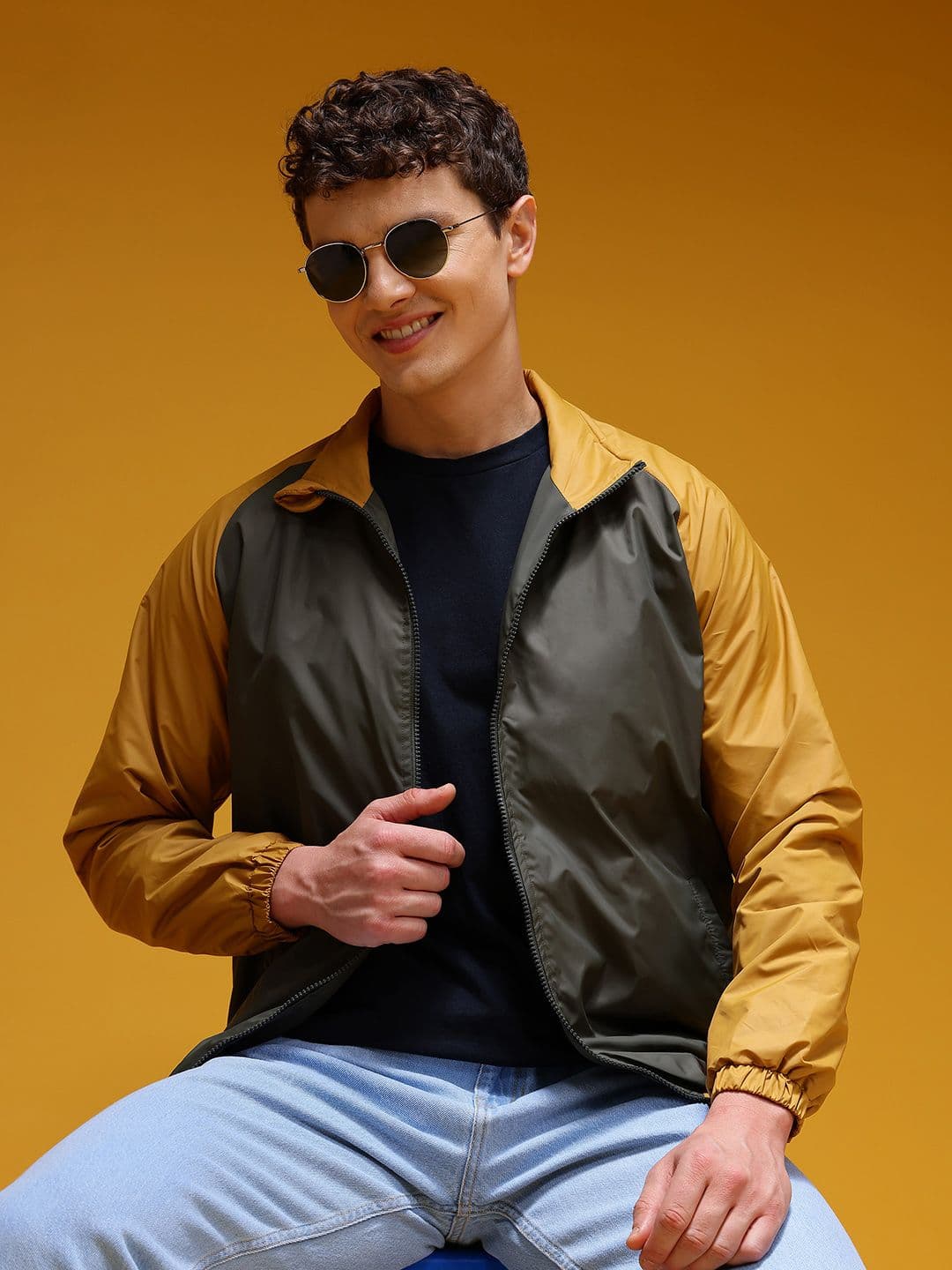 HERE&NOW Colorblocked Hooded Bomber Jacket - view 1