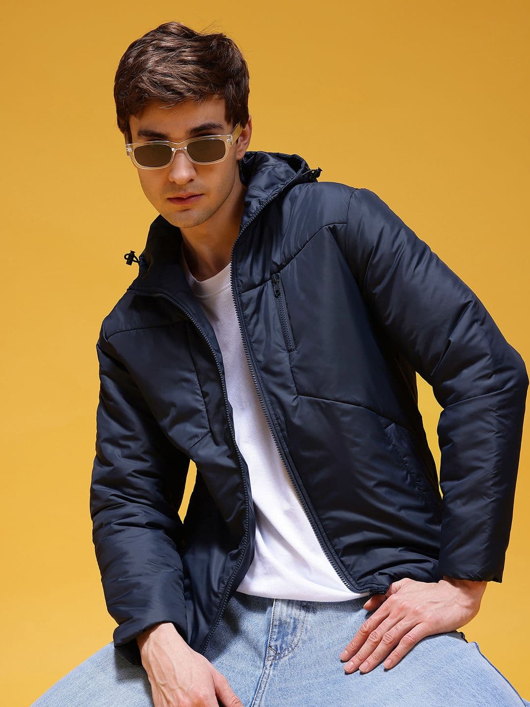 HERE&NOW Hooded Windcheater Jacket with Zip Detail - view 1