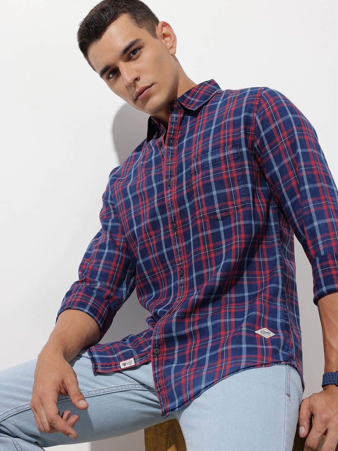 The Roadster Lifestyle Co. Men Checked Pure Cotton Casual Shirt - view 1