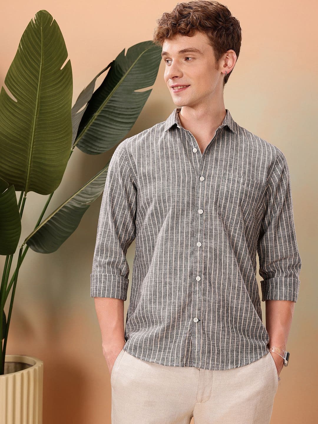 Mast & Harbour Striped Regular Fit Shirt - view 1