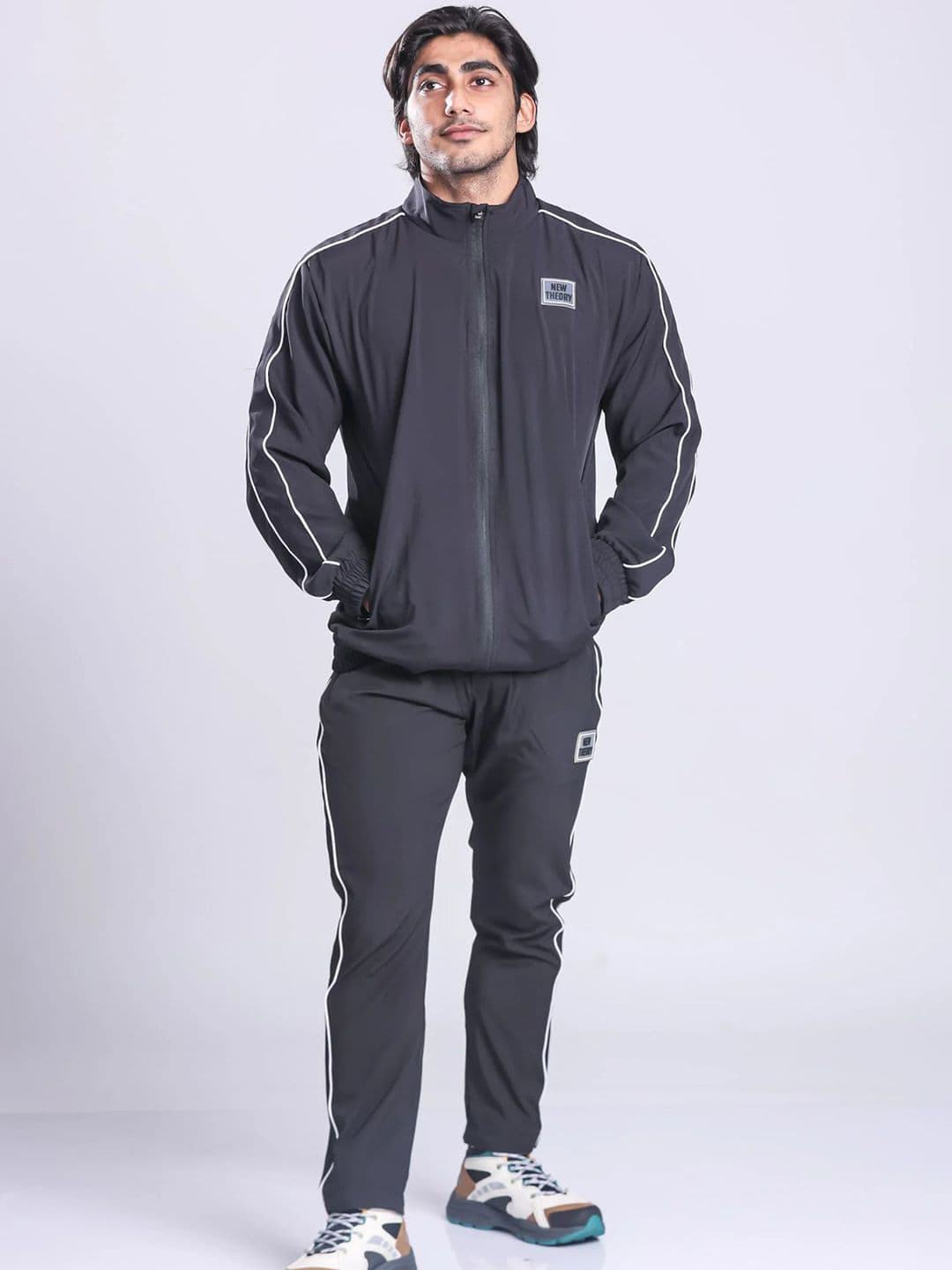 New Theory Men Mock Collar Sweat-Wicking Tracksuits - view 1