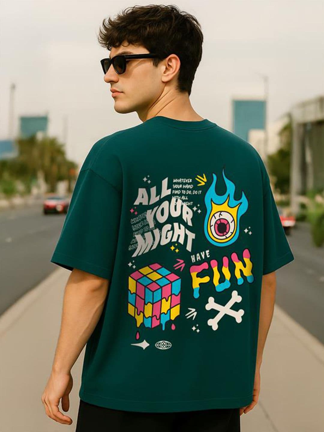 VEIRDO Men Printed Applique T-shirt - view 1