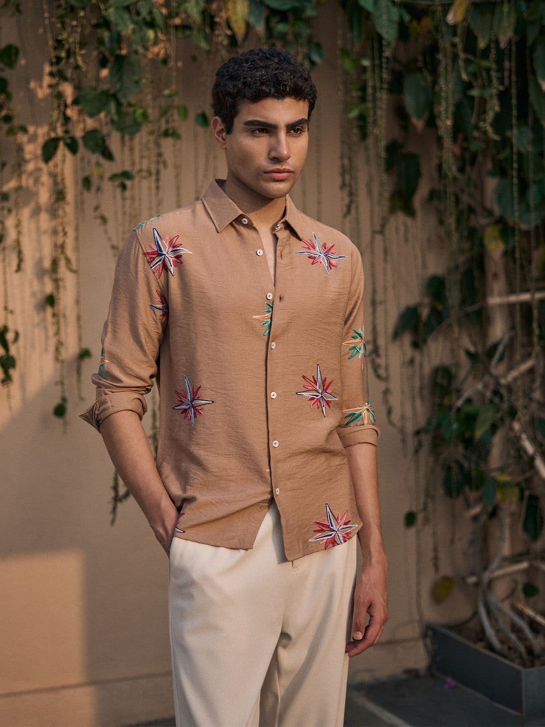 Banana Club Men Classic Slim Fit Embroidered Casual Shirt - view 1