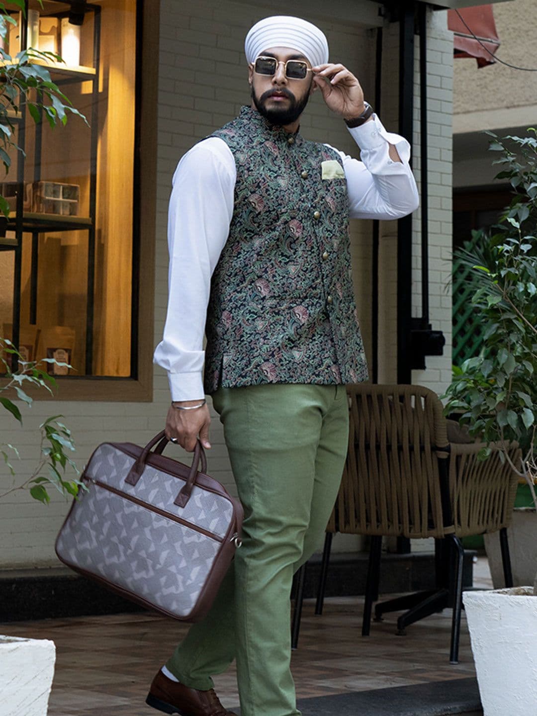 KISAH Men Kantha Printed Pure Cotton Nehru Jackets - view 1