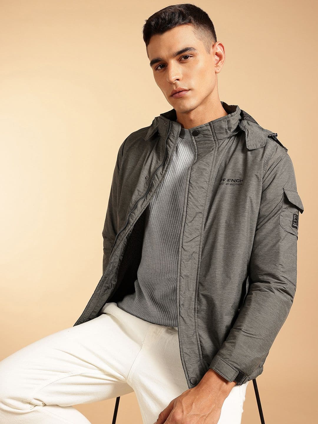 French Connection Detachable hood Tailored Jacket With Inner Fleece - view 1
