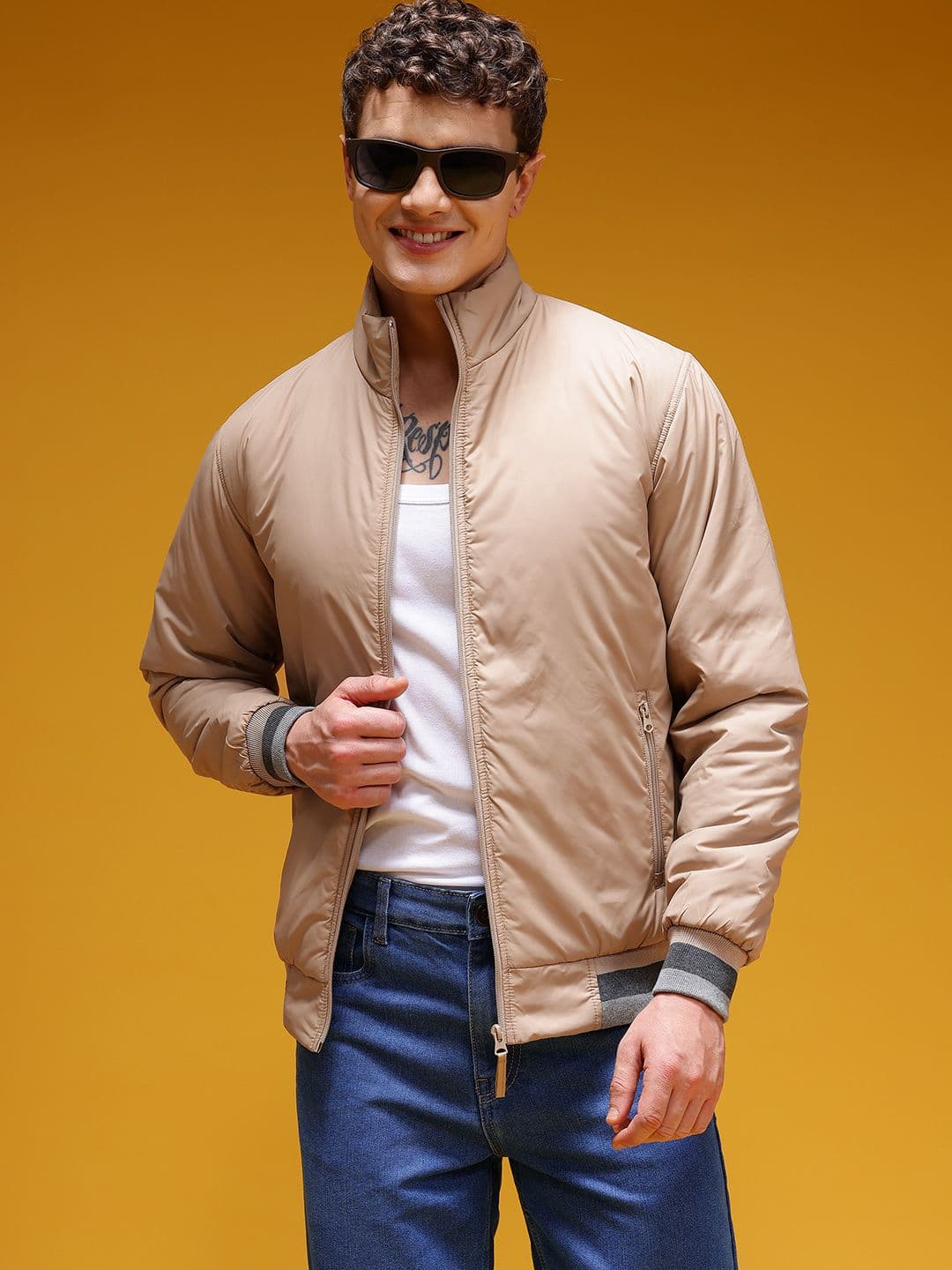 HERE&NOW Mock Collar Padded Jacket - view 1
