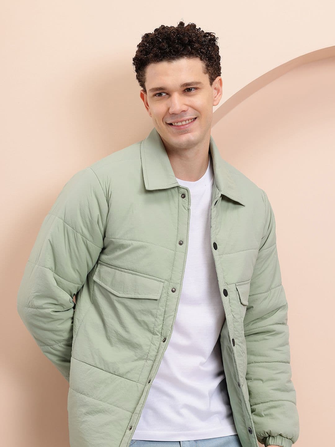 Mast & Harbour Spread Collar Padded Jacket - view 1