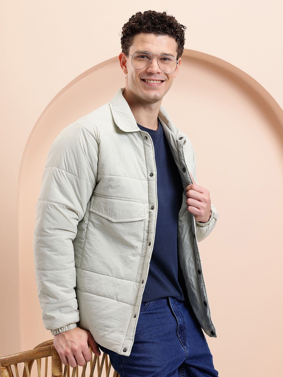 Mast & Harbour Spread Collar Padded Jacket - view 1