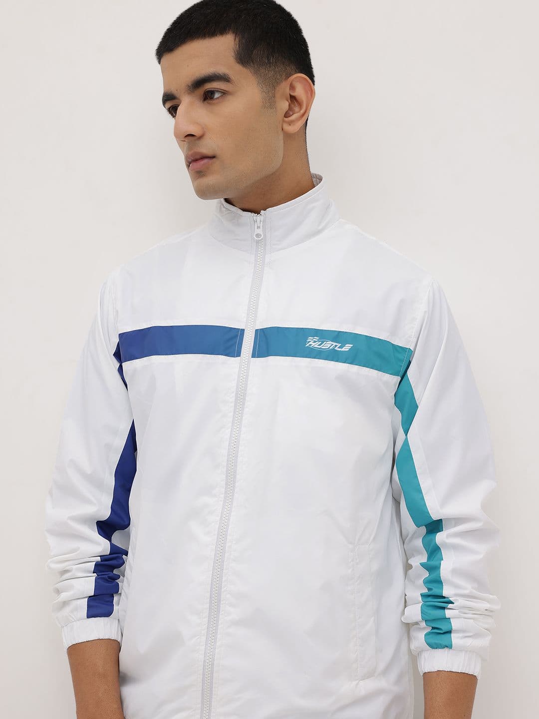 The Roadster Life Co. Striped Detail Mock Collar Bomber Jacket - view 1