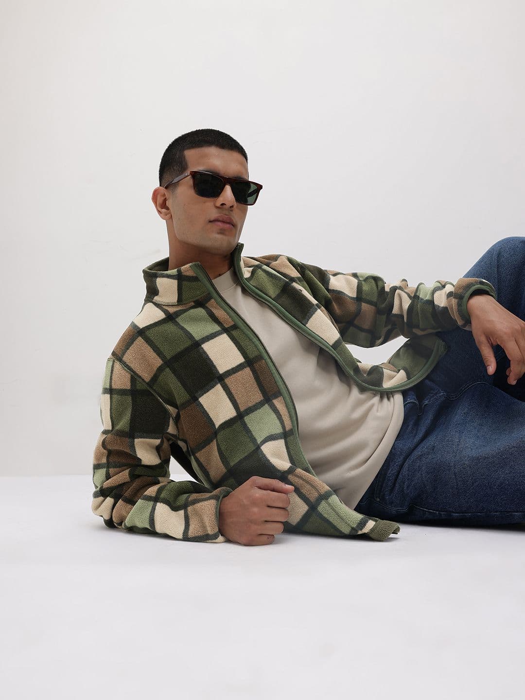 The Roadster Life Co. Checked Reversible Mock Collar Bomber Jacket - view 1