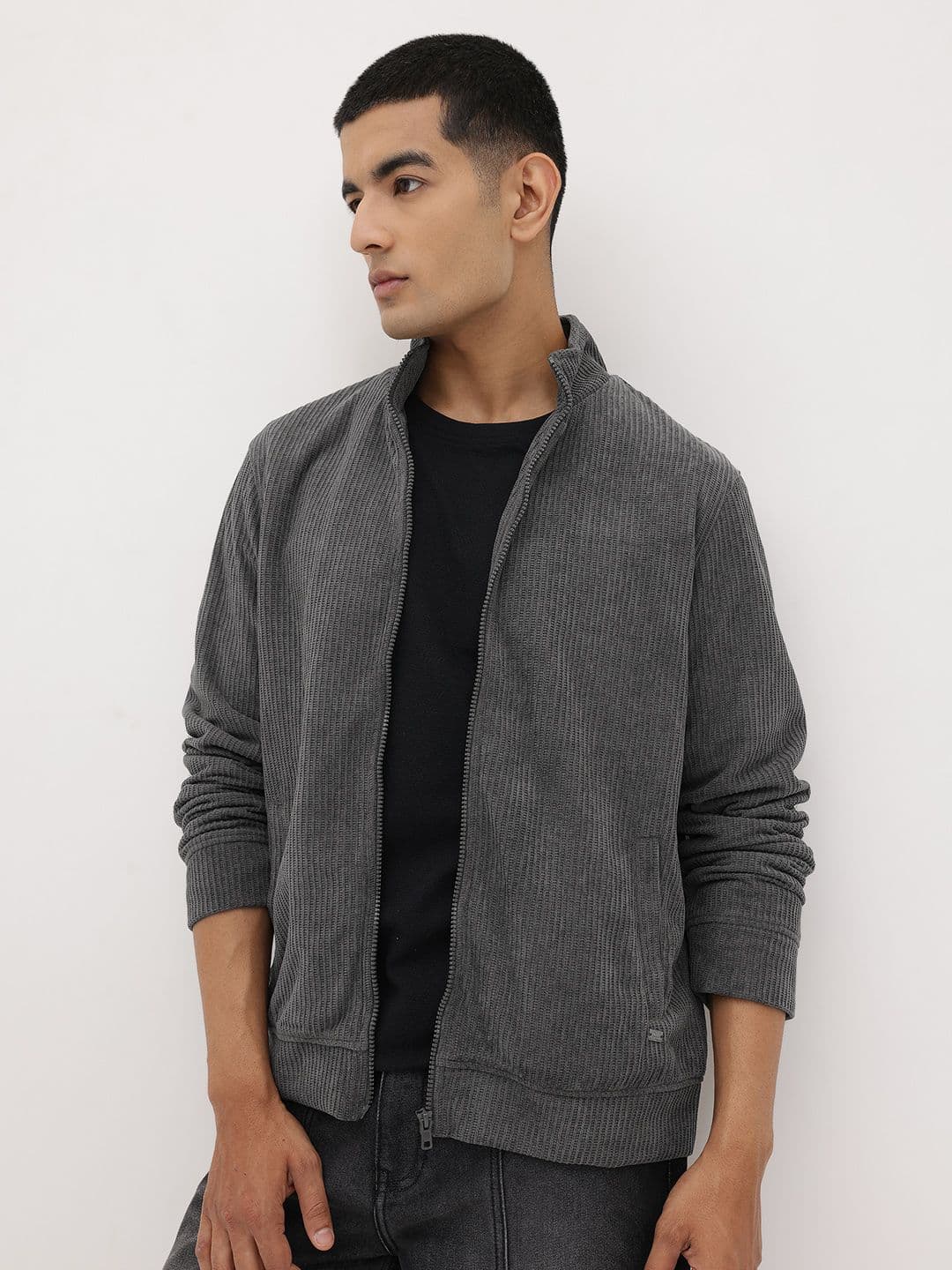 The Roadster Life Co. Mock Collar Self-Striped Tailored Jacket - view 1