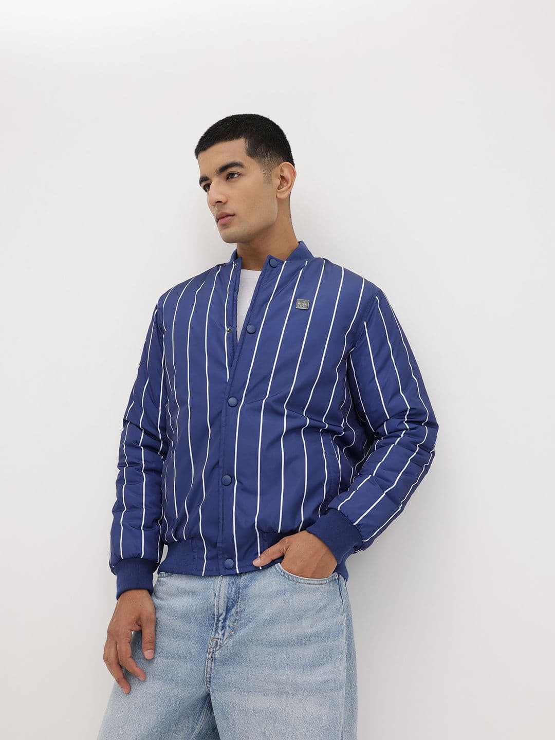 The Roadster Life Co. Striped Bomber Jacket - view 1