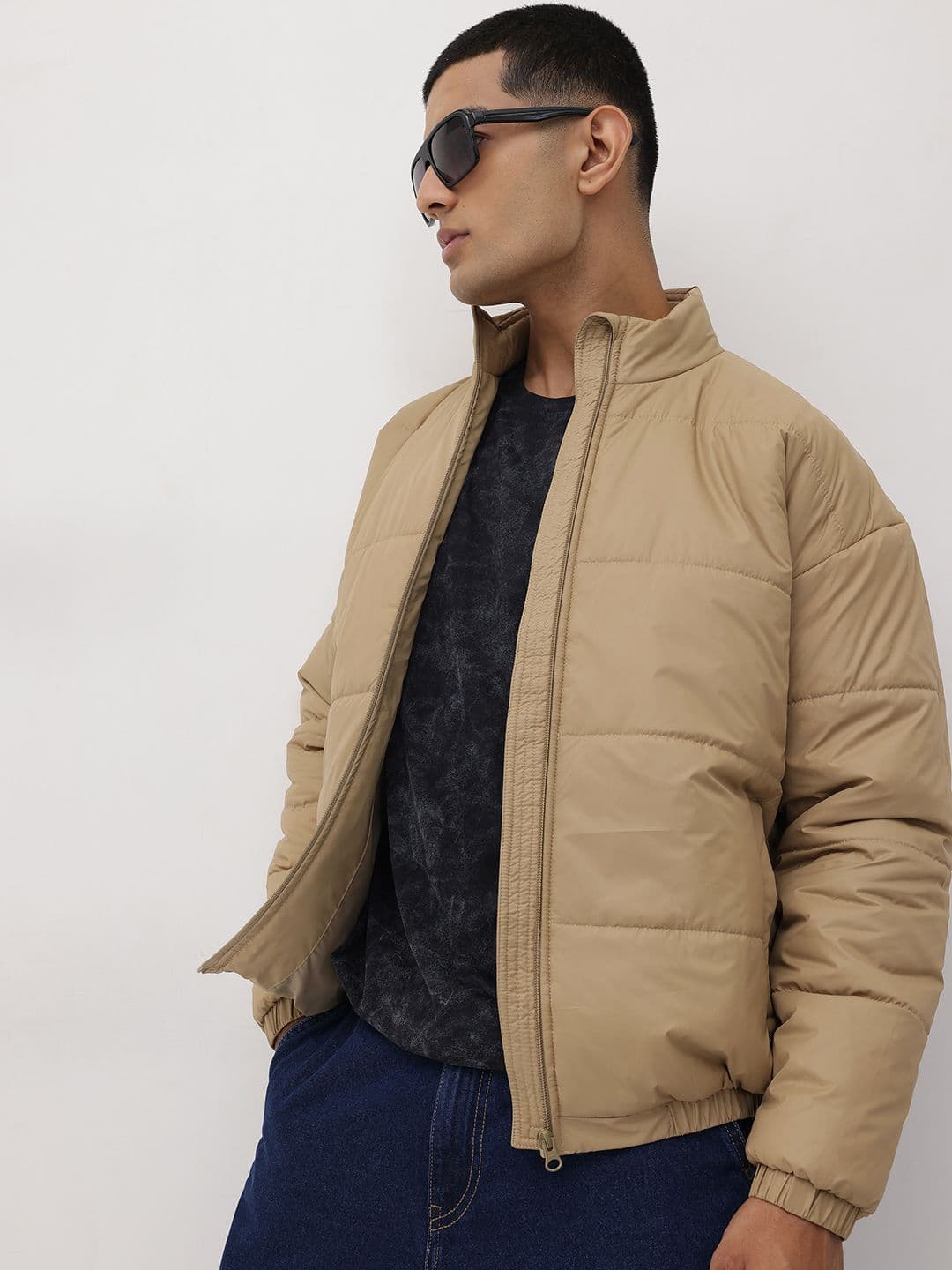 The Roadster Life Co. Solid Mock Collar Bomber Jacket - view 1