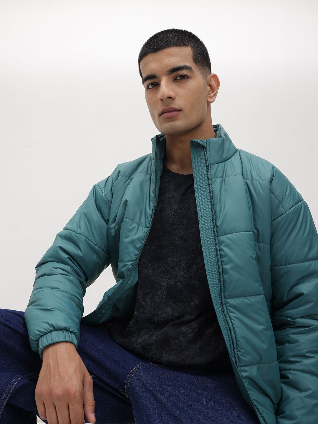 The Roadster Life Co. Solid Mock Collar Bomber Jacket - view 1