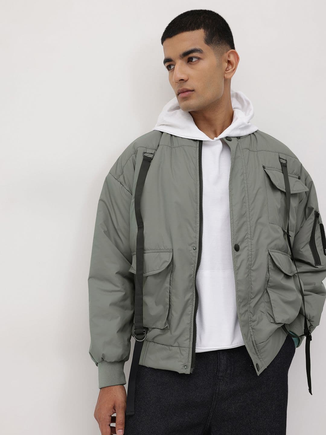 The Roadster Life Co. Stand Collar Fastening Detail Tailored Jacket - view 1