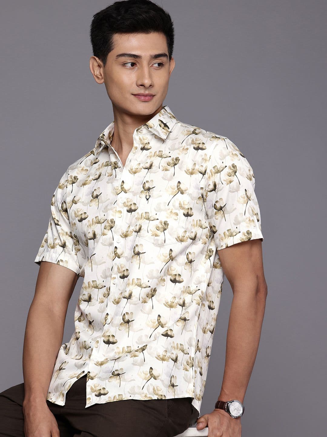 Allen Solly Pure Cotton Classic Fit Floral Printed Casual Shirt - view 1