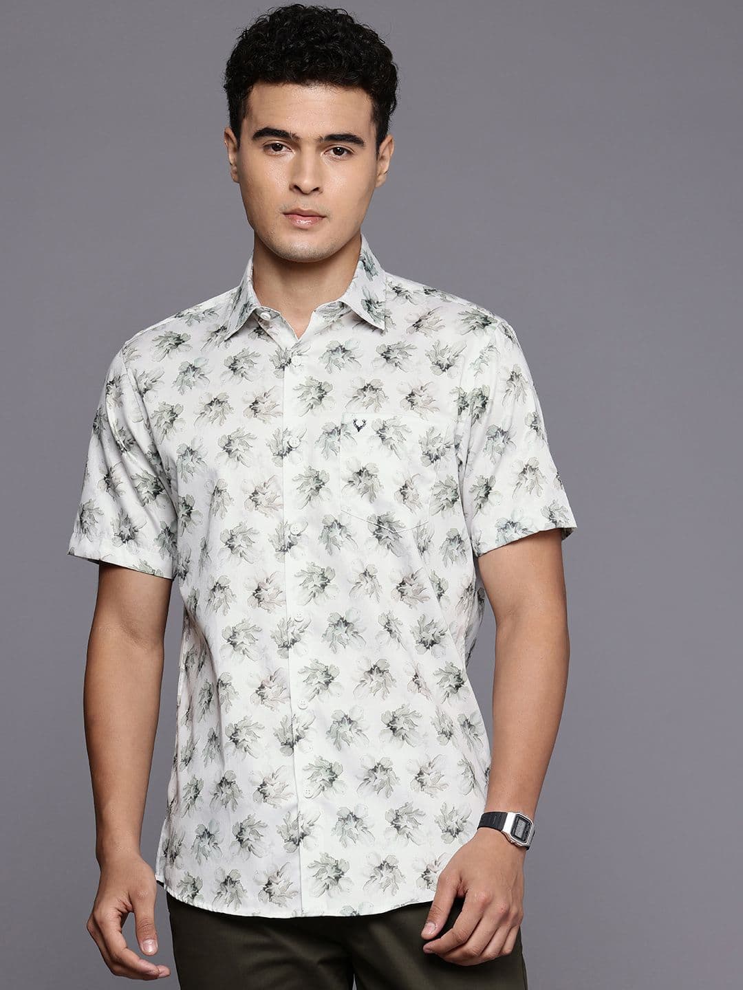 Allen Solly Pure Cotton Classic Fit Floral Printed Casual Shirt - view 1