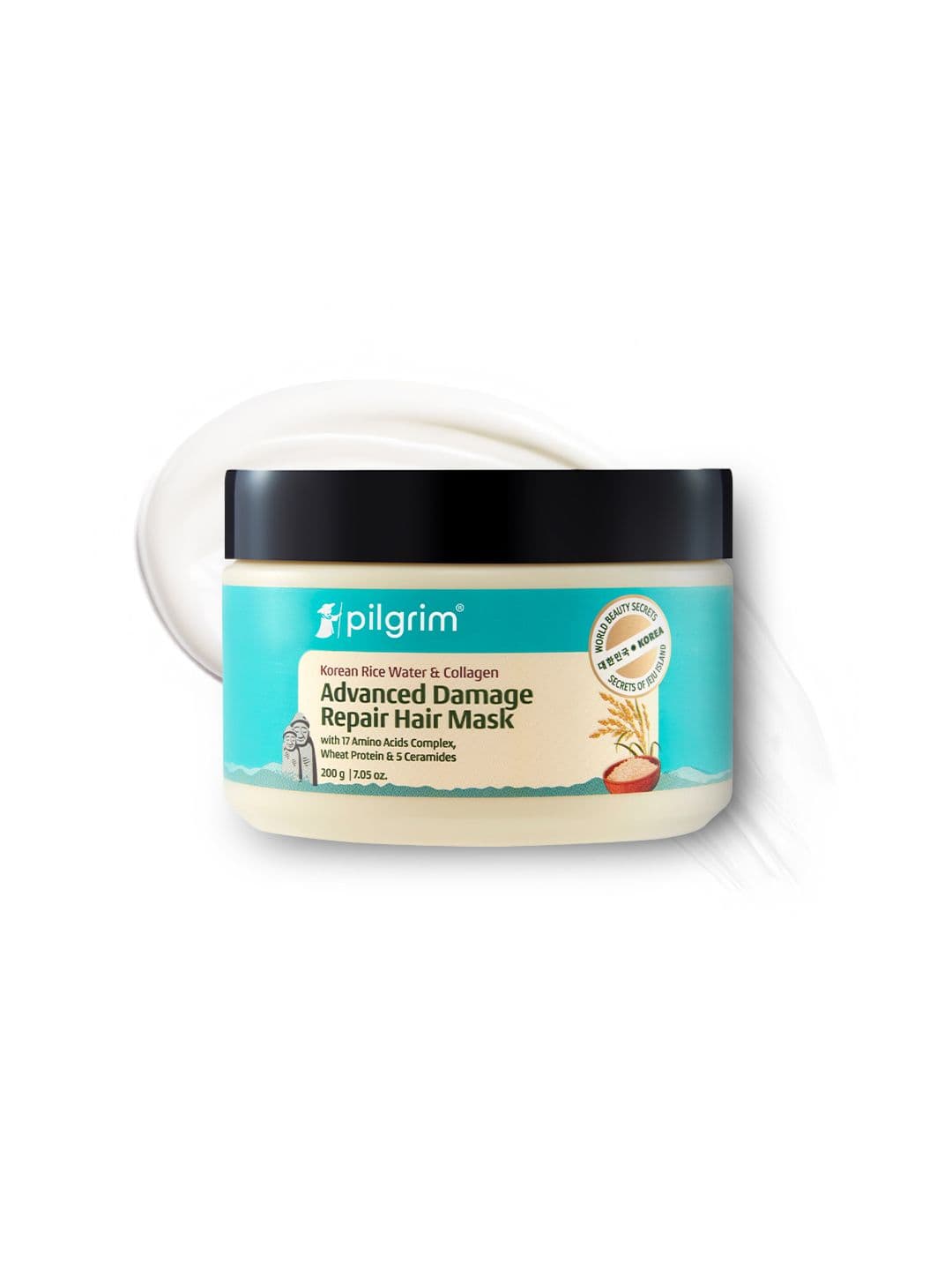 Pilgrim Korean Rice Water & Collagen Advanced Damage Repair Hair Mask - 200 g - view 1
