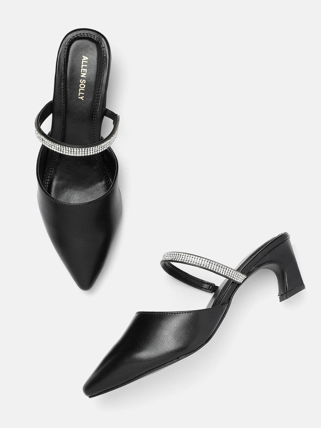 Allen Solly Kitten Heeled Mules with Embellished Detail - view 1