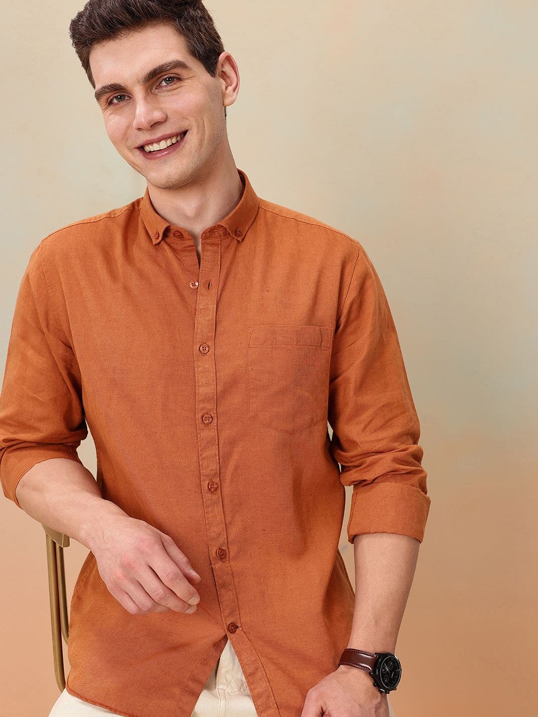 Mast & Harbour Standard Cotton Linen Casual Shirt - view 1