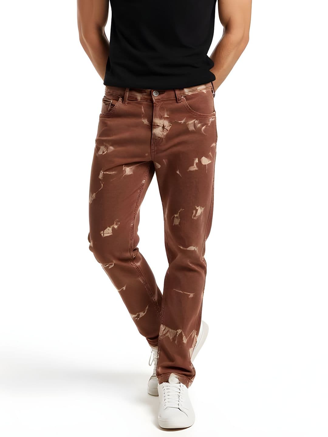 glitchez Men Relaxed Fit Printed Stretchable Jeans - view 1