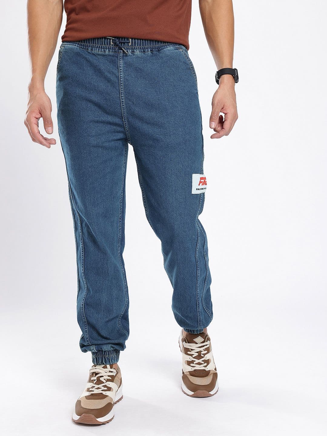 glitchez Men Jogger Panelled Jeans - view 1
