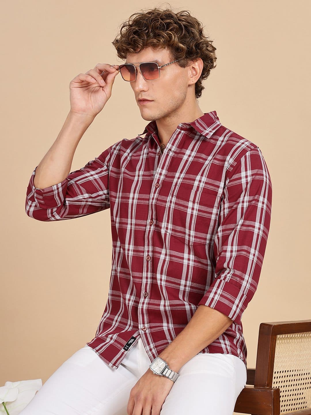 Guns & Sons Men Sport Tartan Checks Checked Casual Shirt - view 1
