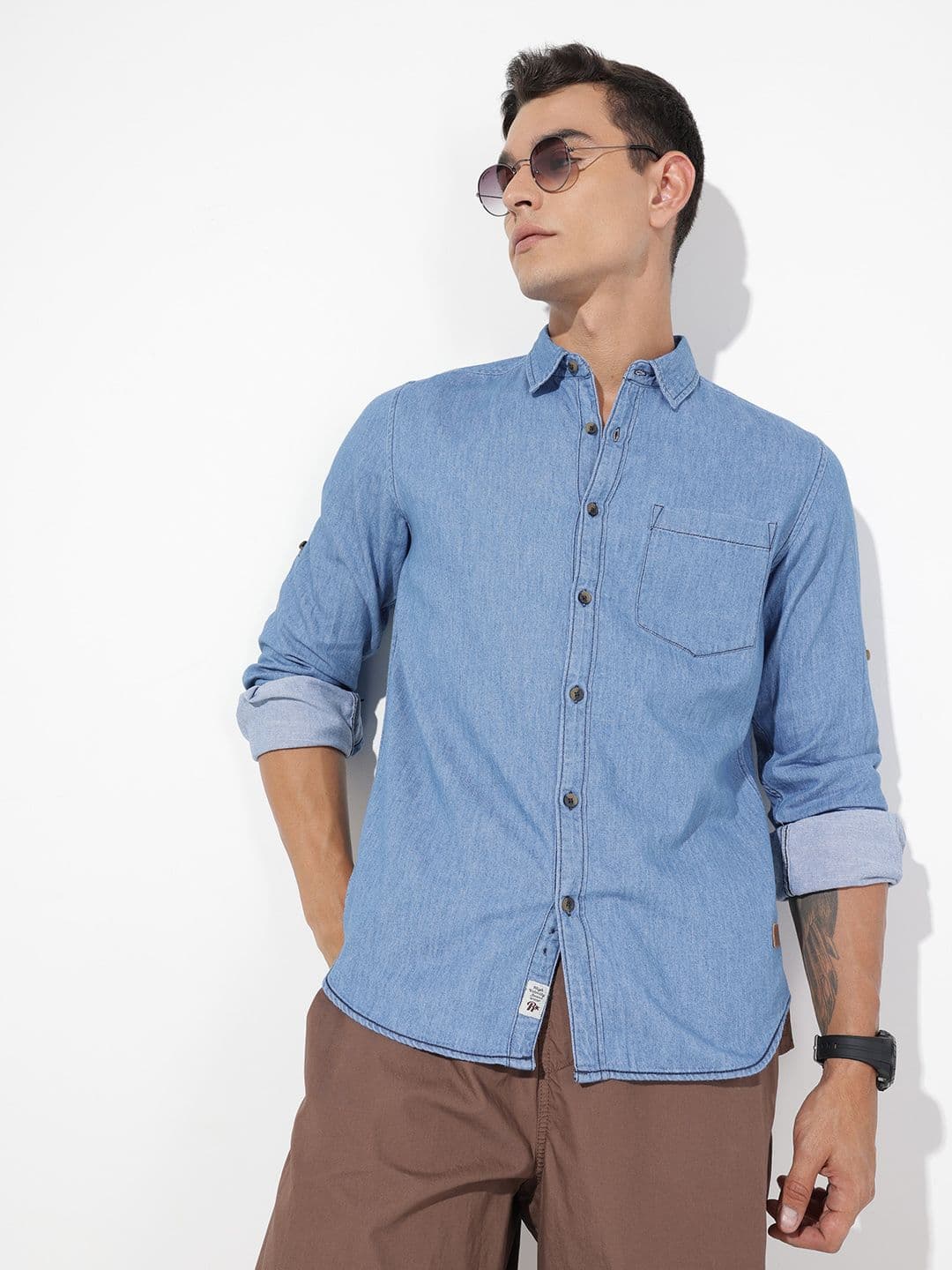 The Roadster Lifestyle Co. Men Pure Cotton Denim Casual Shirt - view 1
