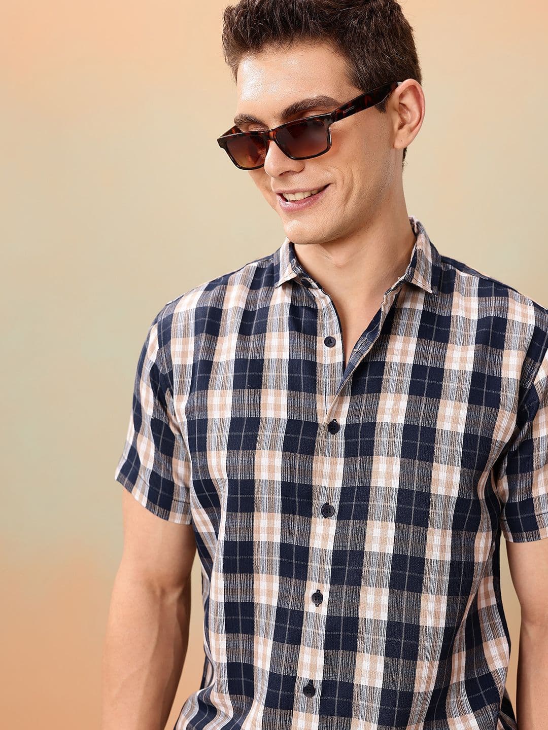 Mast & Harbour Checked Regular-Fit Casual Shirt - view 1