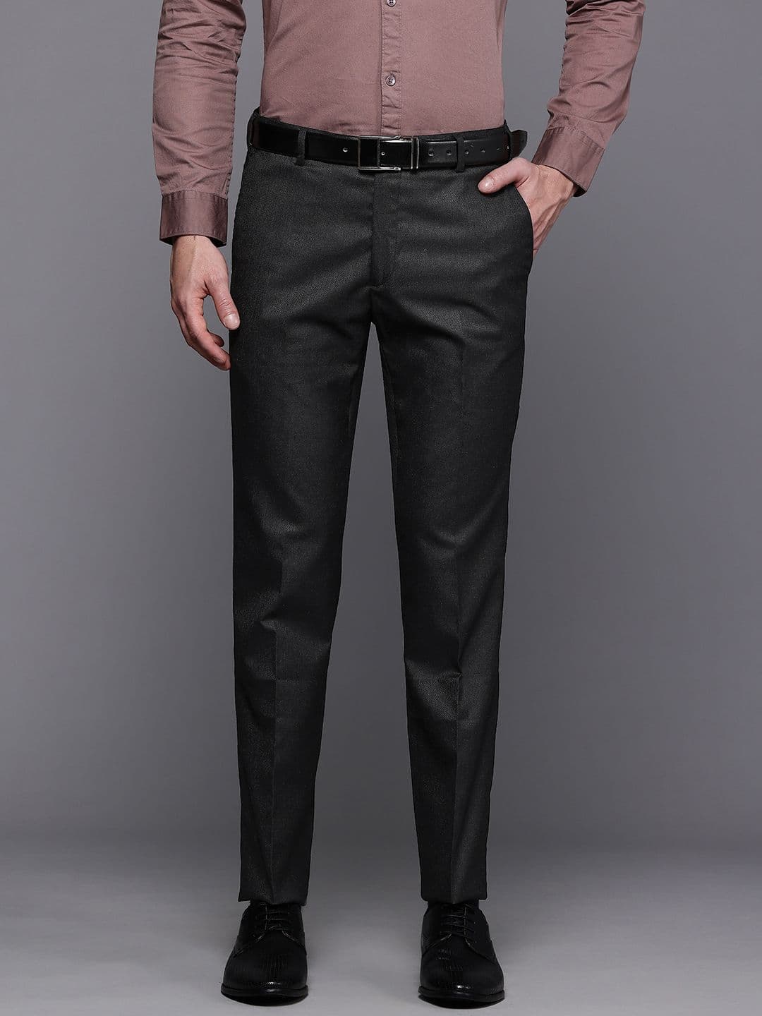 Raymond Men Textured Slim Fit Formal Trousers - view 1