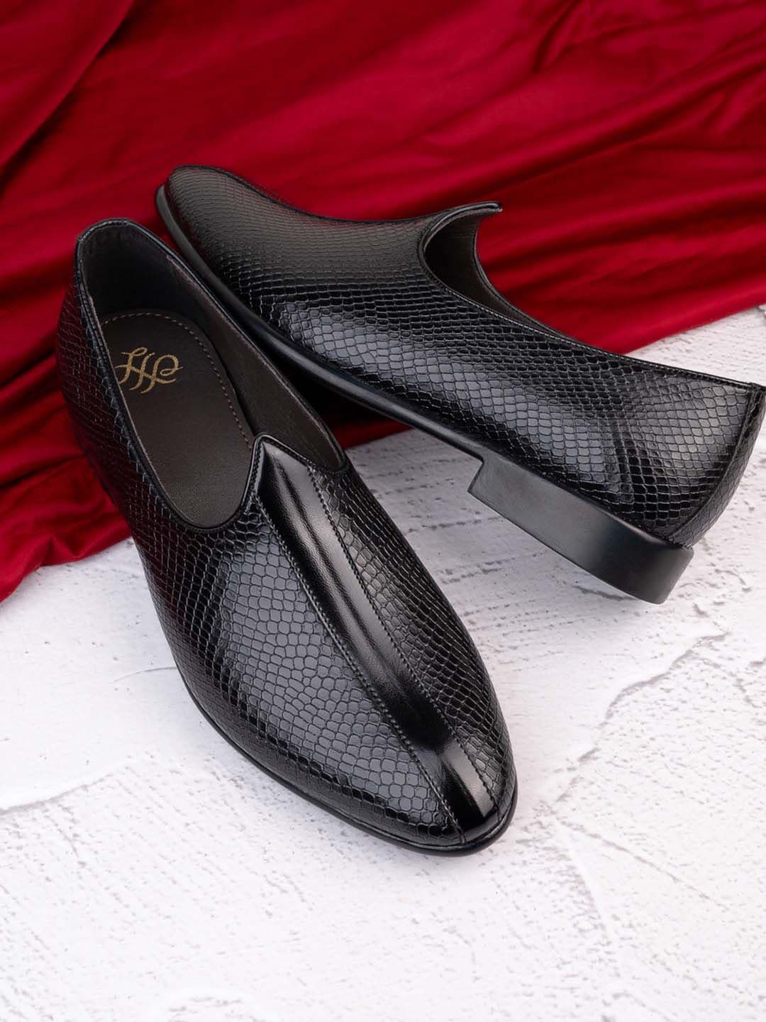 House of Pataudi Men Textured Formal Slip-Ons - view 1