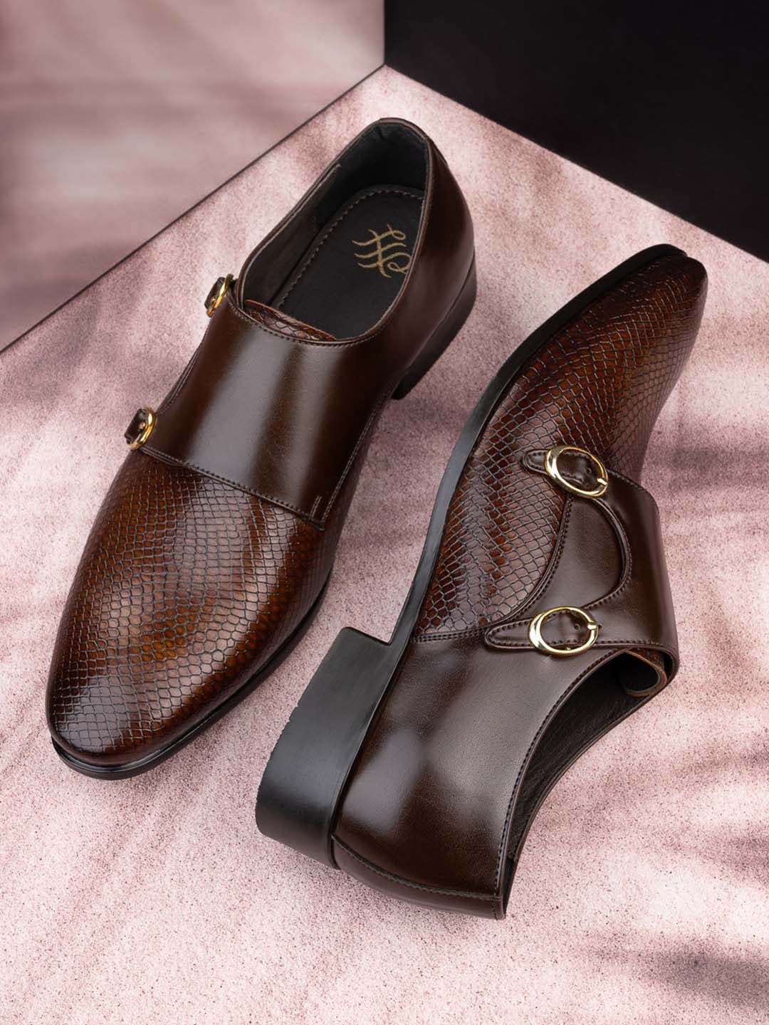 House of Pataudi Men Textured Formal Monks - view 1