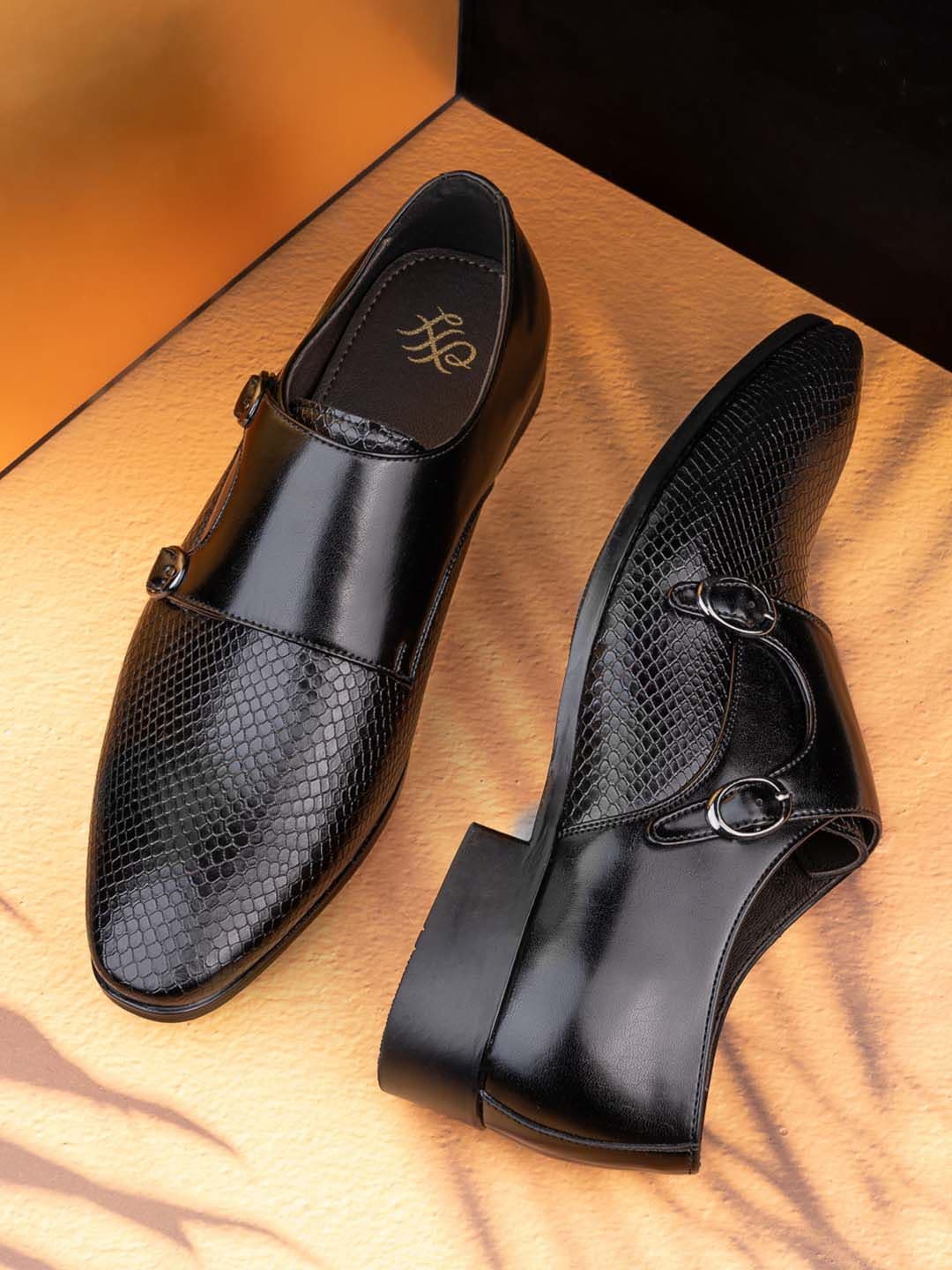 House of Pataudi Men Textured Formal Monks - view 1