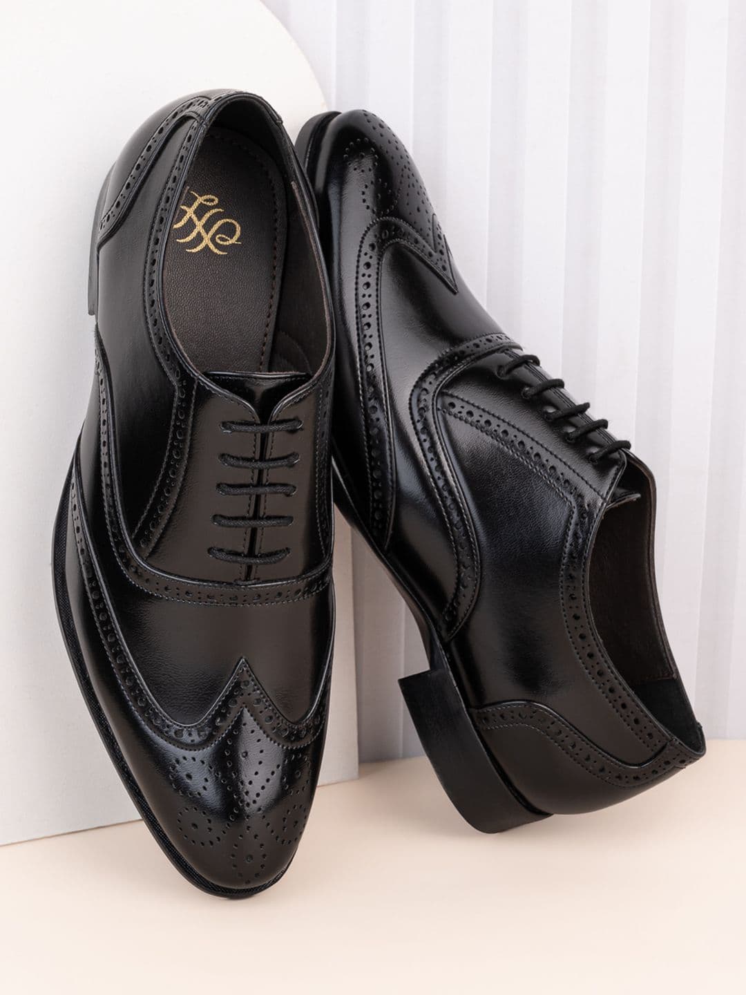 House of Pataudi Men Textured Formal Derbys - view 1