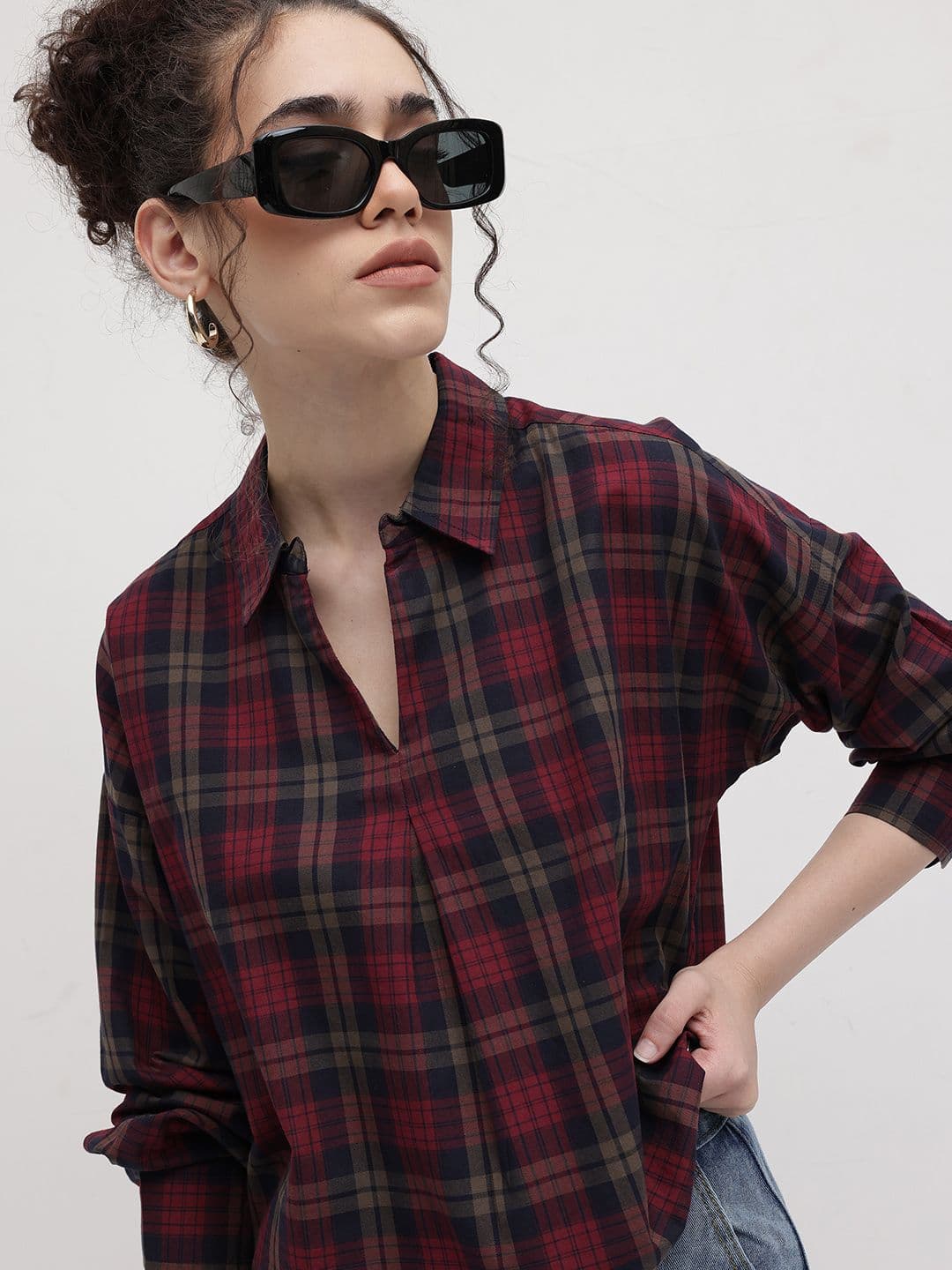 The Roadster Lifestyle Co. Checked Cotton Top - view 1