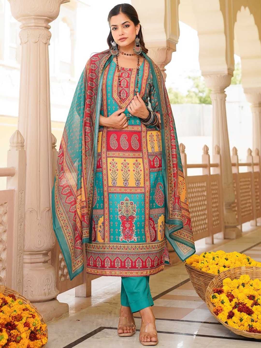 KALINI Women Ethnic Motifs Printed Kurta with Trousers & With Dupatta - view 1