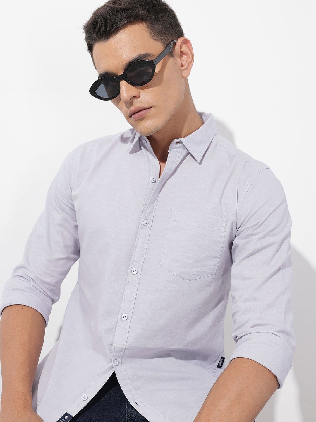 The Roadster Lifestyle Co. Solid Cotton Linen Shirt - view 1
