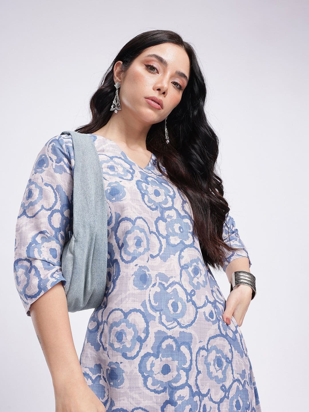 Anouk Rustic Floral Printed Straight Kurta - view 1
