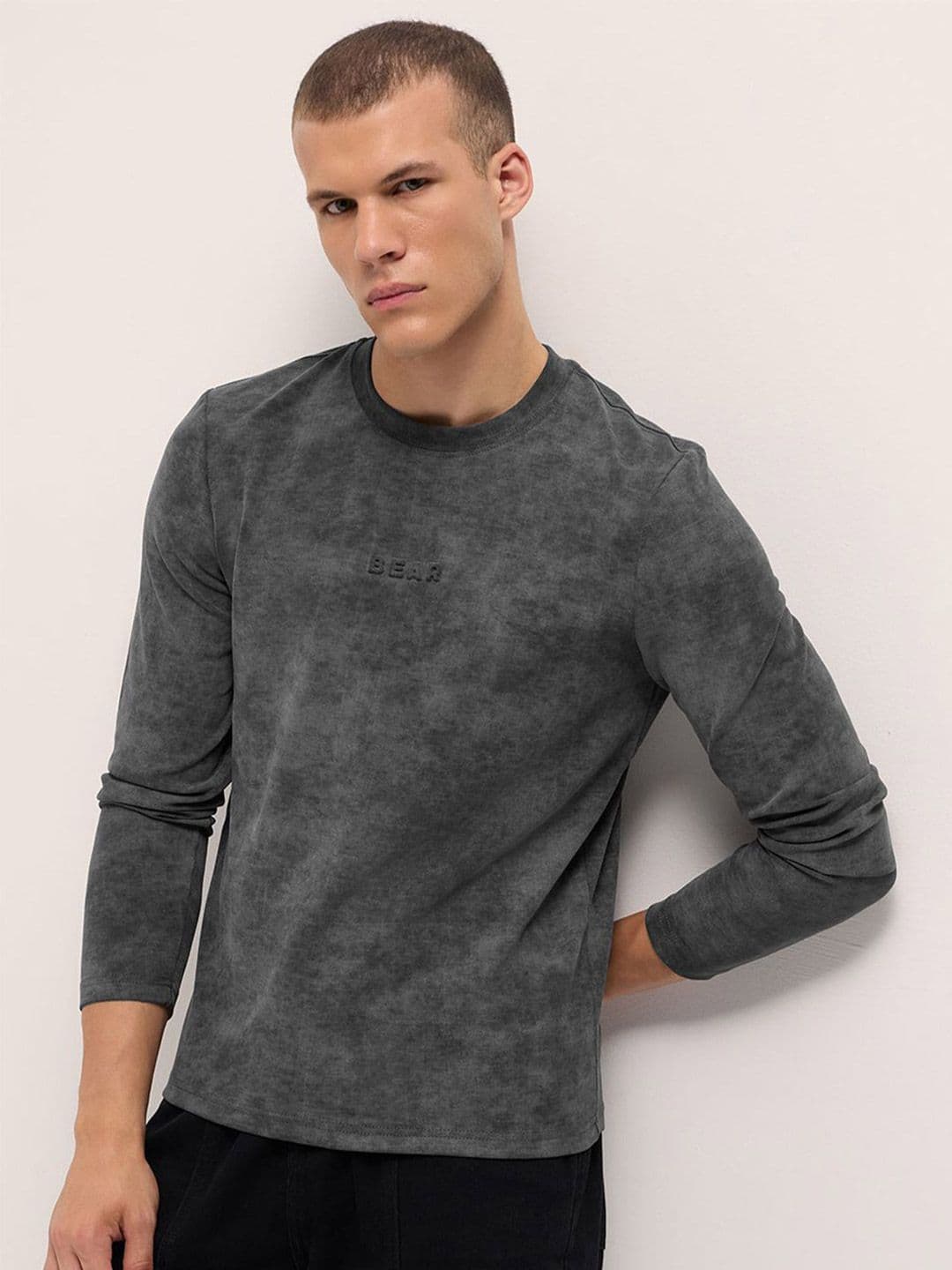THE BEAR HOUSE Dyed Acid Wash Crew Neck Slim Fit Tshirt - view 1
