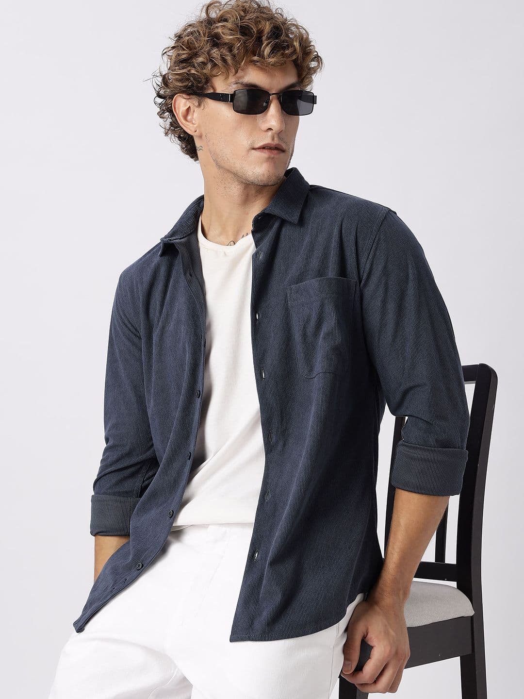 HERE&NOW Slim Fit Vertical Striped Opaque Casual Shirt - view 1