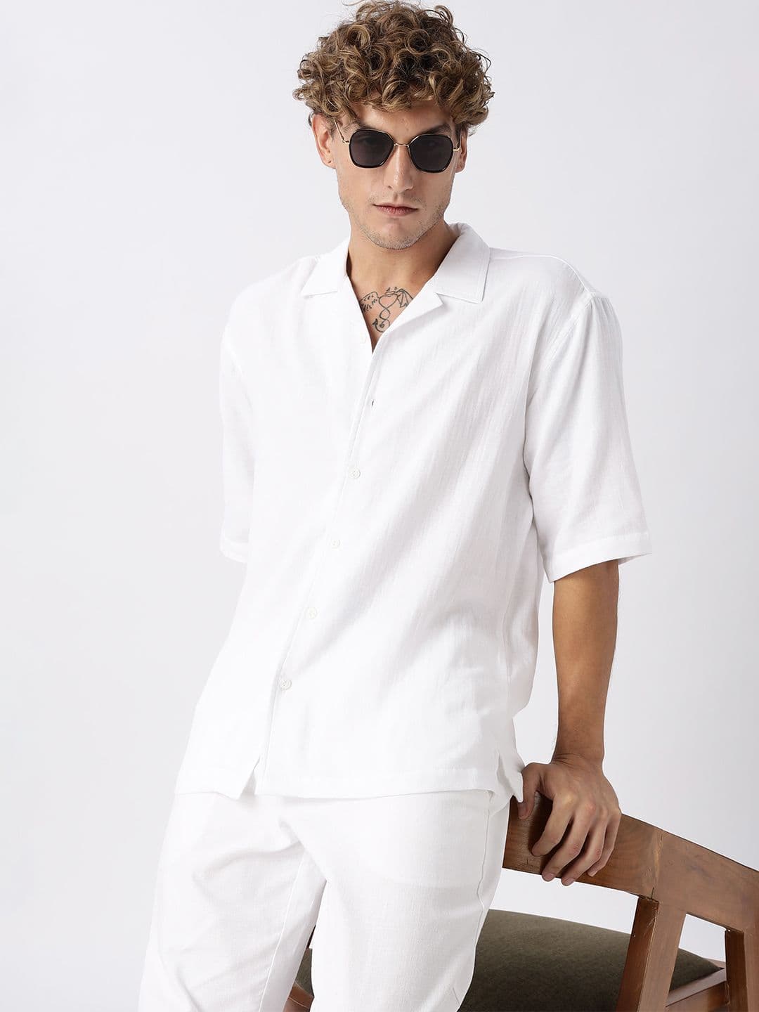 HERE&NOW Relaxed Fit Opaque Cotton Casual Shirt - view 1